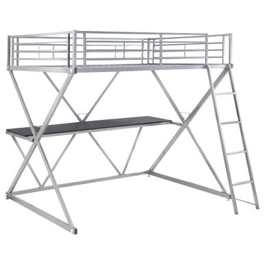 Hyde Full Workstation Loft Bed Silver