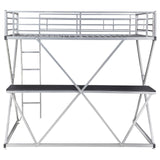 Hyde Full Workstation Loft Bed Silver