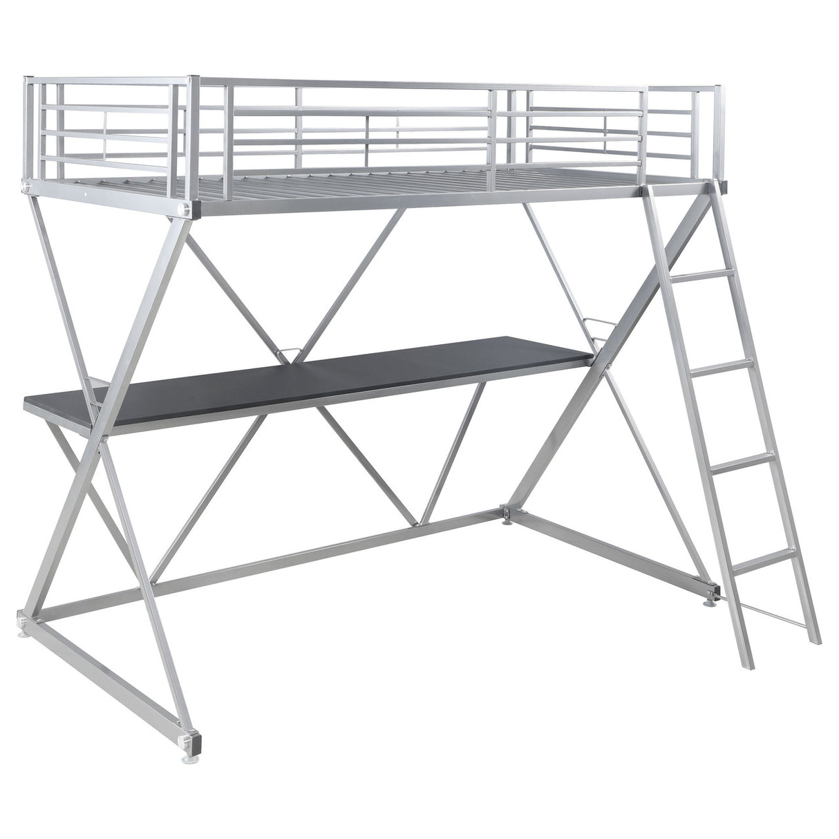 Hyde Twin Workstation Loft Bed Silver