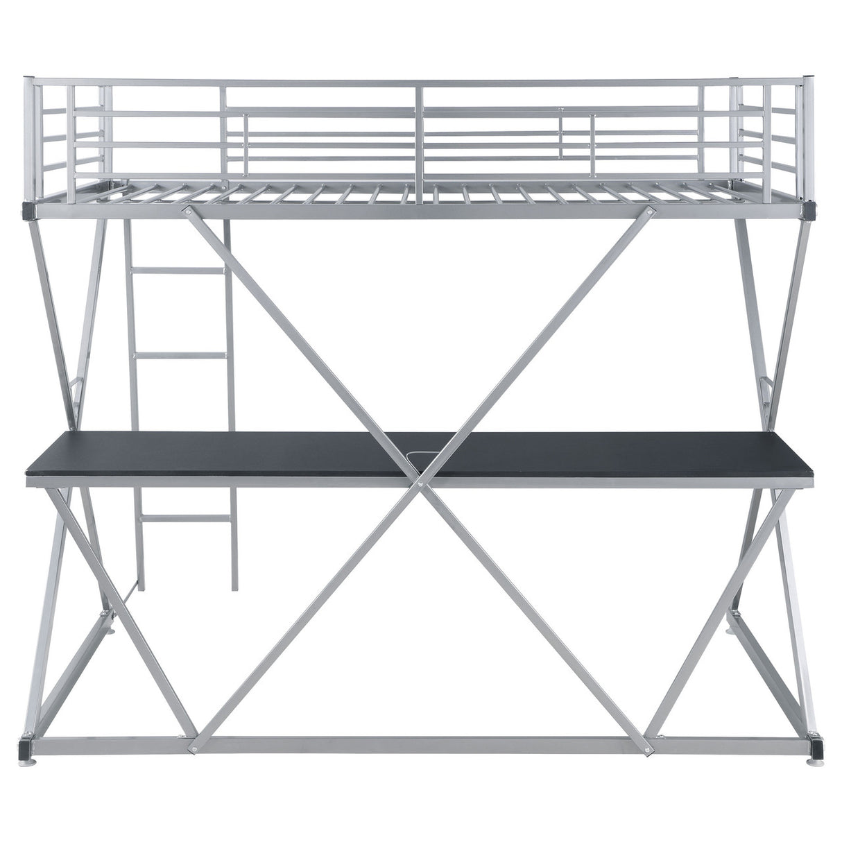 Hyde Twin Workstation Loft Bed Silver