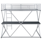 Hyde Twin Workstation Loft Bed Silver