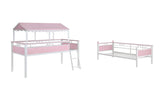 Alexia Twin over Twin Workstation Bunk Bed Pink and White