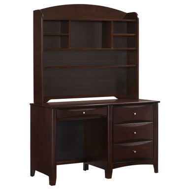 Phoenix 4-drawer Computer Desk with Hutch Cappuccino