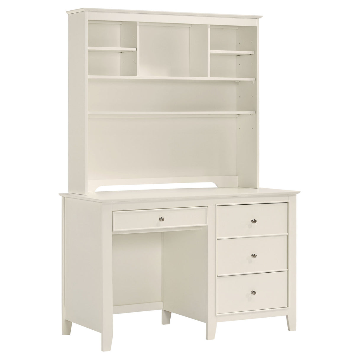 Selena 4-drawer Computer Desk with Hutch Buttermilk