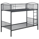 Anson Twin Over Twin Bunk Bed with Ladder (Grey)