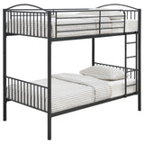 Anson Twin Over Twin Bunk Bed with Ladder (Grey)