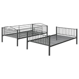 Anson Twin Over Twin Bunk Bed with Ladder (Grey)