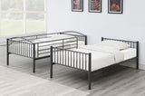 Anson Twin Over Twin Bunk Bed with Ladder (Grey)