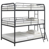 Garner Triple Full Bunk Bed with Ladder Gunmetal