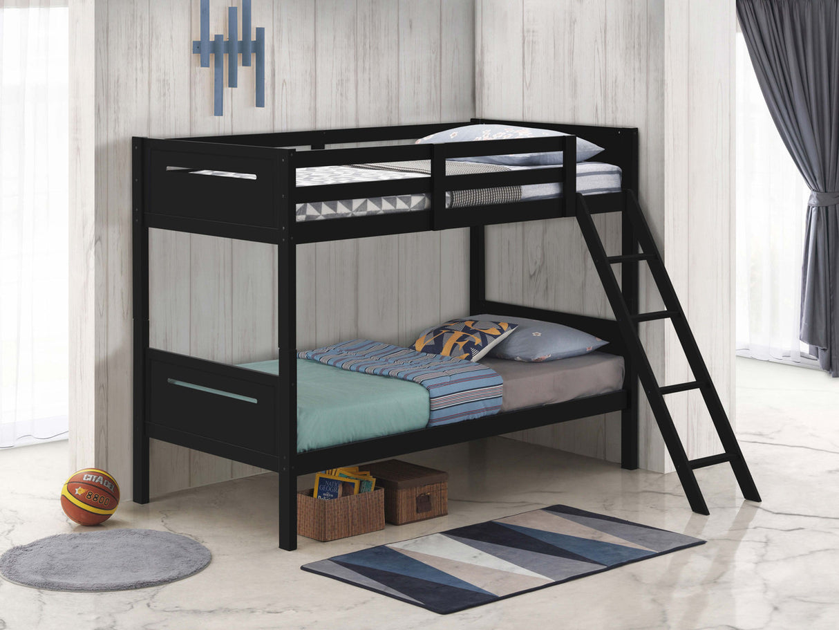 Littleton Twin Over Twin Bunk Bed Black