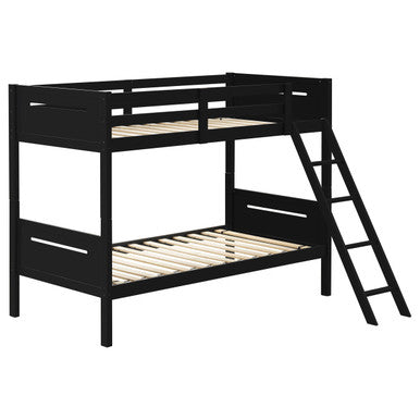 Littleton Twin Over Twin Bunk Bed Black