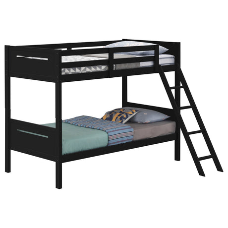 Littleton Twin Over Twin Bunk Bed Black