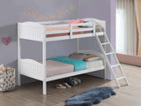 Arlo Twin Over Twin Bunk Bed with Ladder White