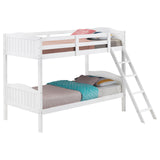 Arlo Twin Over Twin Bunk Bed with Ladder White