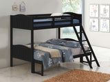 Arlo Twin Over Full Bunk Bed with Ladder Black