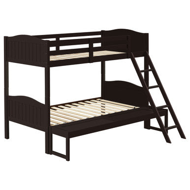 Arlo Twin Over Full Bunk Bed with Ladder Espresso