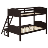 Arlo Twin Over Full Bunk Bed with Ladder Espresso