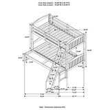 Arlo Twin Over Full Bunk Bed with Ladder Grey