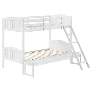 Arlo Twin Over Full Bunk Bed with Ladder White