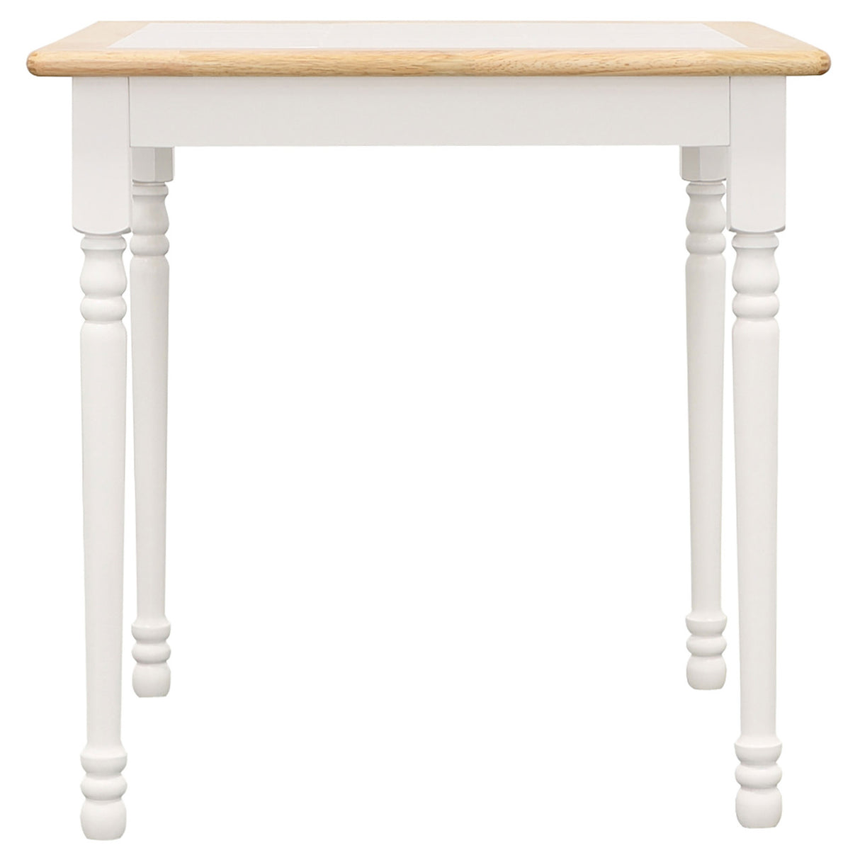 Carlene Square Top Dining Table Natural Brown and White