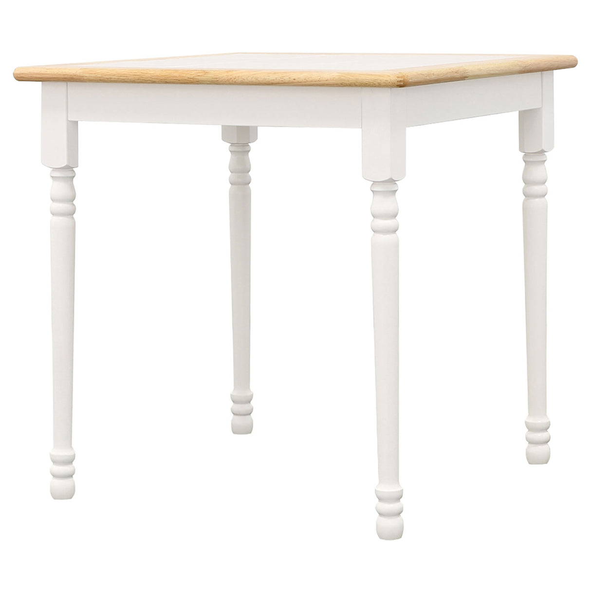 Carlene Square Top Dining Table Natural Brown and White