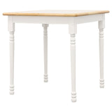 Carlene Square Top Dining Table Natural Brown and White