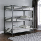 Maynard Metal Triple Twin Bunk Bed Gunmetal