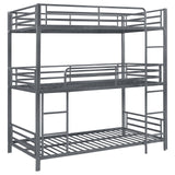 Maynard Metal Triple Twin Bunk Bed Gunmetal