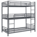 Maynard Metal Triple Twin Bunk Bed Gunmetal