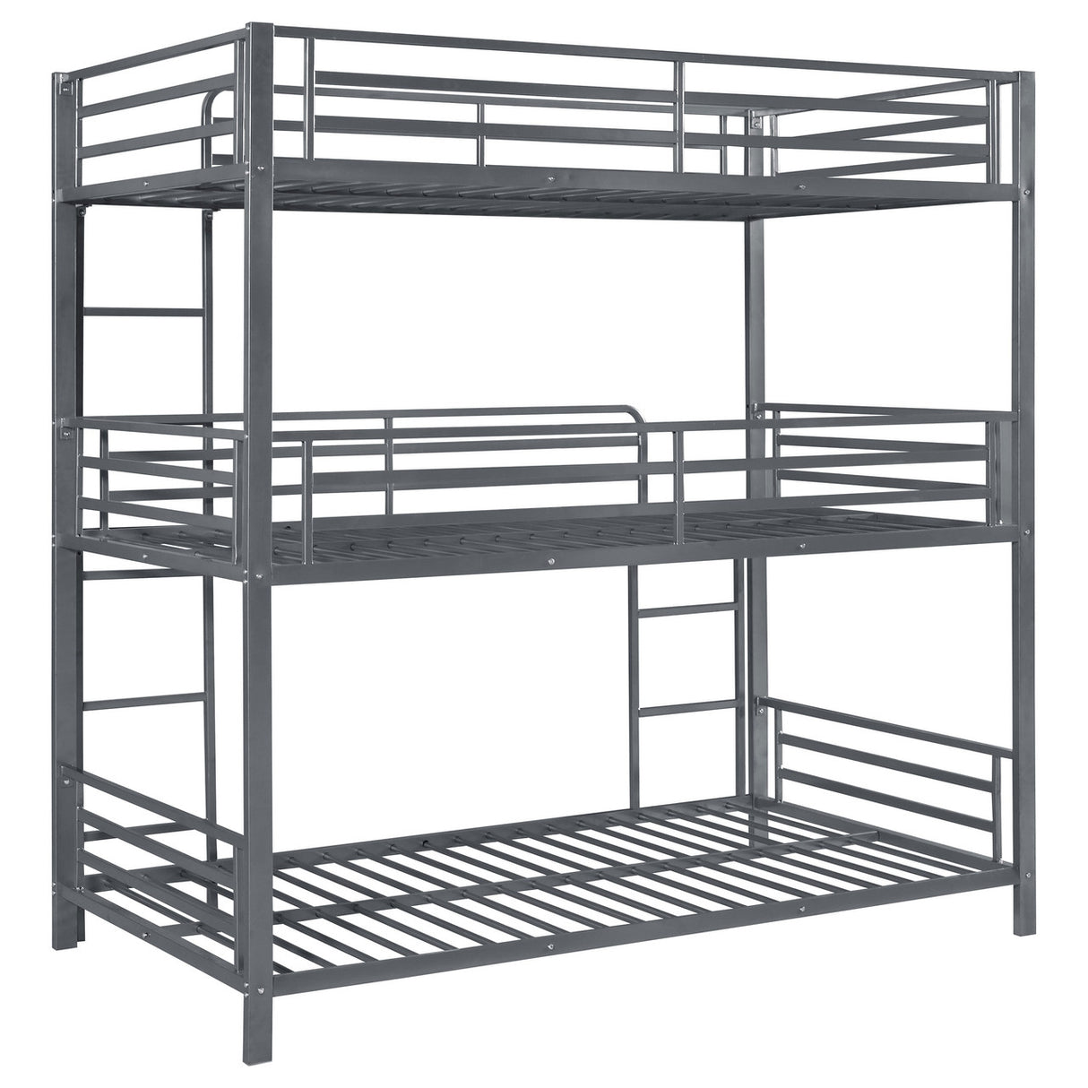 Maynard Metal Triple Twin Bunk Bed Gunmetal