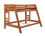 Wrangle Hill Twin Over Full Bunk Bed with Built-in Ladder Amber Wash