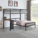 Fisher 2-piece Metal Workstation Loft Bed Set Gunmetal (Grey)