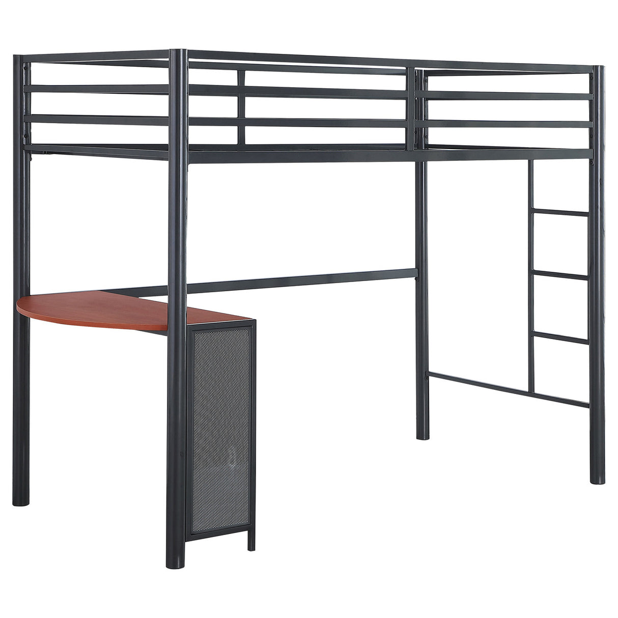 Fisher 2-piece Metal Workstation Loft Bed Set Gunmetal (Grey)