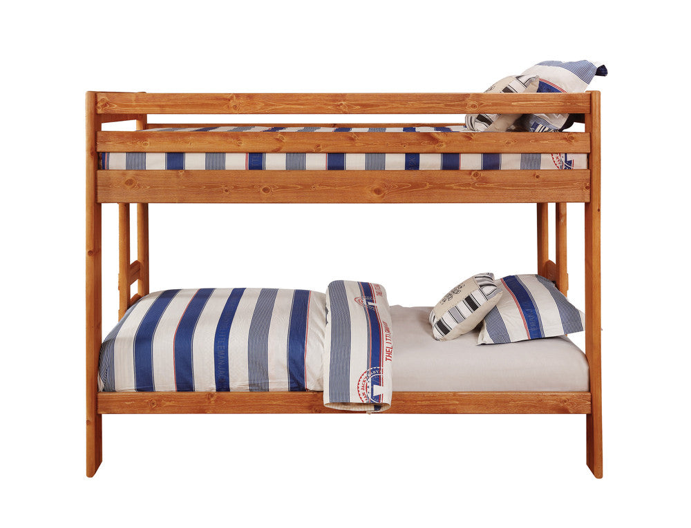 Wrangle Hill Twin Over Twin Bunk Bed Amber Wash