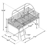 Camouflage Tent Loft Bed with Ladder Army Green