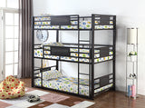 Rogen Full Triple Bunk Bed Dark Bronze