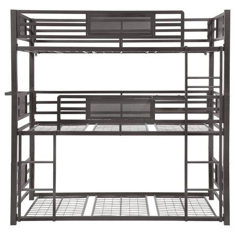 Rogen Twin Triple Bunk Bed Dark Bronze