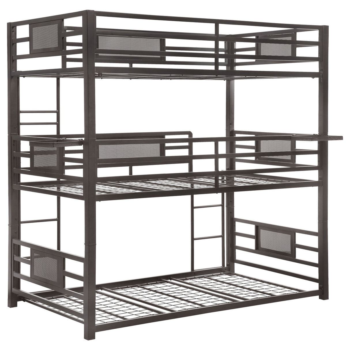 Rogen Twin Triple Bunk Bed Dark Bronze