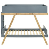 Frankie Wood Twin Over Twin Bunk Bed Van Courtland Blue and Natural