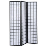 Carrie 3-panel Folding Screen Black and White