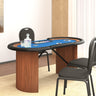 10-Player Poker Table with Chip Tray Blue