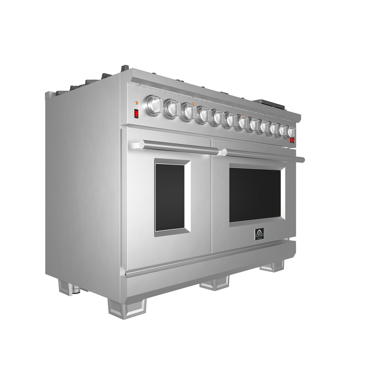 Forno 48" Capriasca Dual Fuel Range with 240v Electric Oven - 8 Burners, Griddle, and 160,000 BTUs - FFSGS6187-48