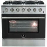 Forno 36" Galiano Gas Range with 6 Burners - FFSGS6244-36