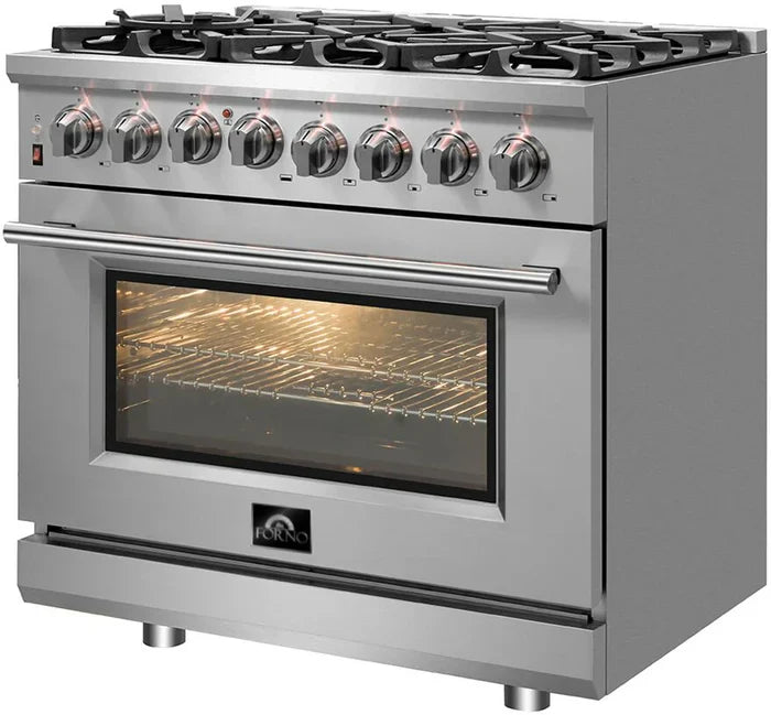 Forno Massimo 36" Dual Fuel Range in Stainless Steel - FFSGS6125-36