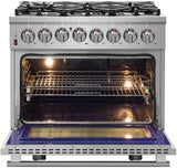 Forno Massimo 36" Dual Fuel Range in Stainless Steel - FFSGS6125-36