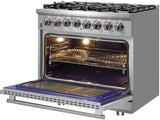 Forno Massimo 36" Dual Fuel Range in Stainless Steel - FFSGS6125-36