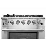 Forno 4-Piece Pro Appliance Package - 36" Gas Range, 56" Pro-Style Refrigerator, Microwave Oven, & 3-Rack Dishwasher in Stainless Steel