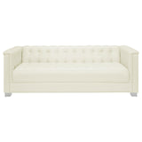 Chaviano Tufted Upholstered Sofa Pearl White