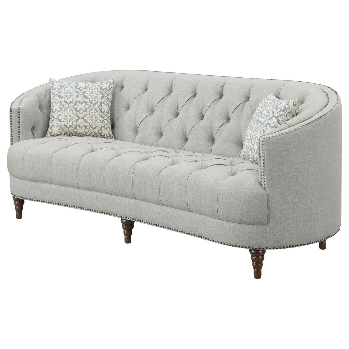 Avonlea Sloped Arm Upholstered Sofa Trim Grey