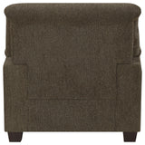 Clementine Upholstered Chair with Nailhead Trim Brown